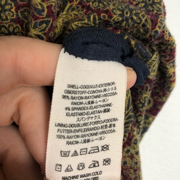 Free People Paisley Boho Maxi Skirt Side Slit S - Picture 7 of 9